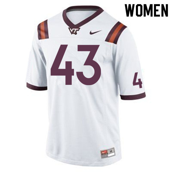 Women #43 Xavier Burke Virginia Tech Hokies College Football Jerseys Sale-Maroon